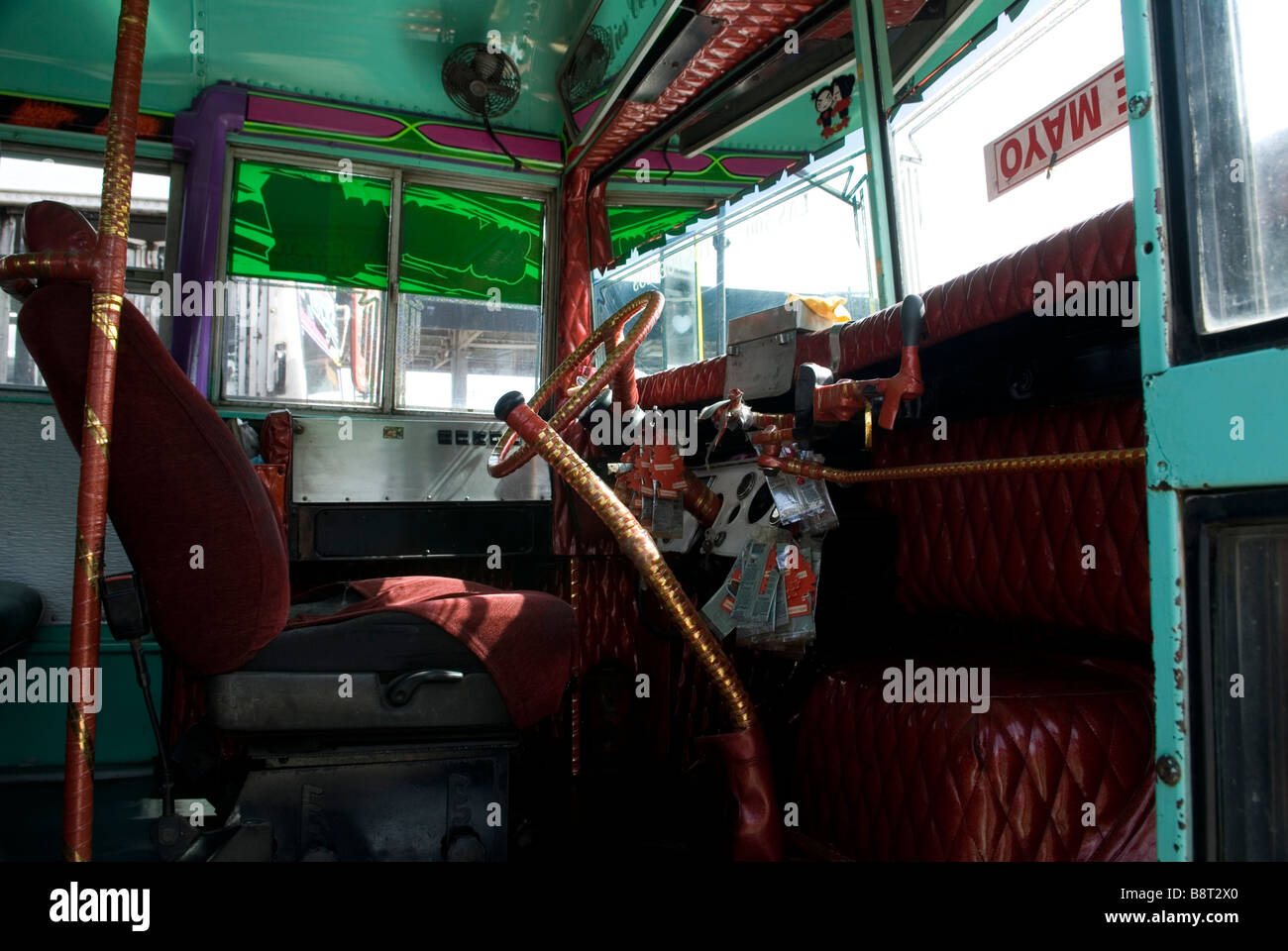 Uno di Panama del vecchio Diablo Rojo autobus Foto Stock