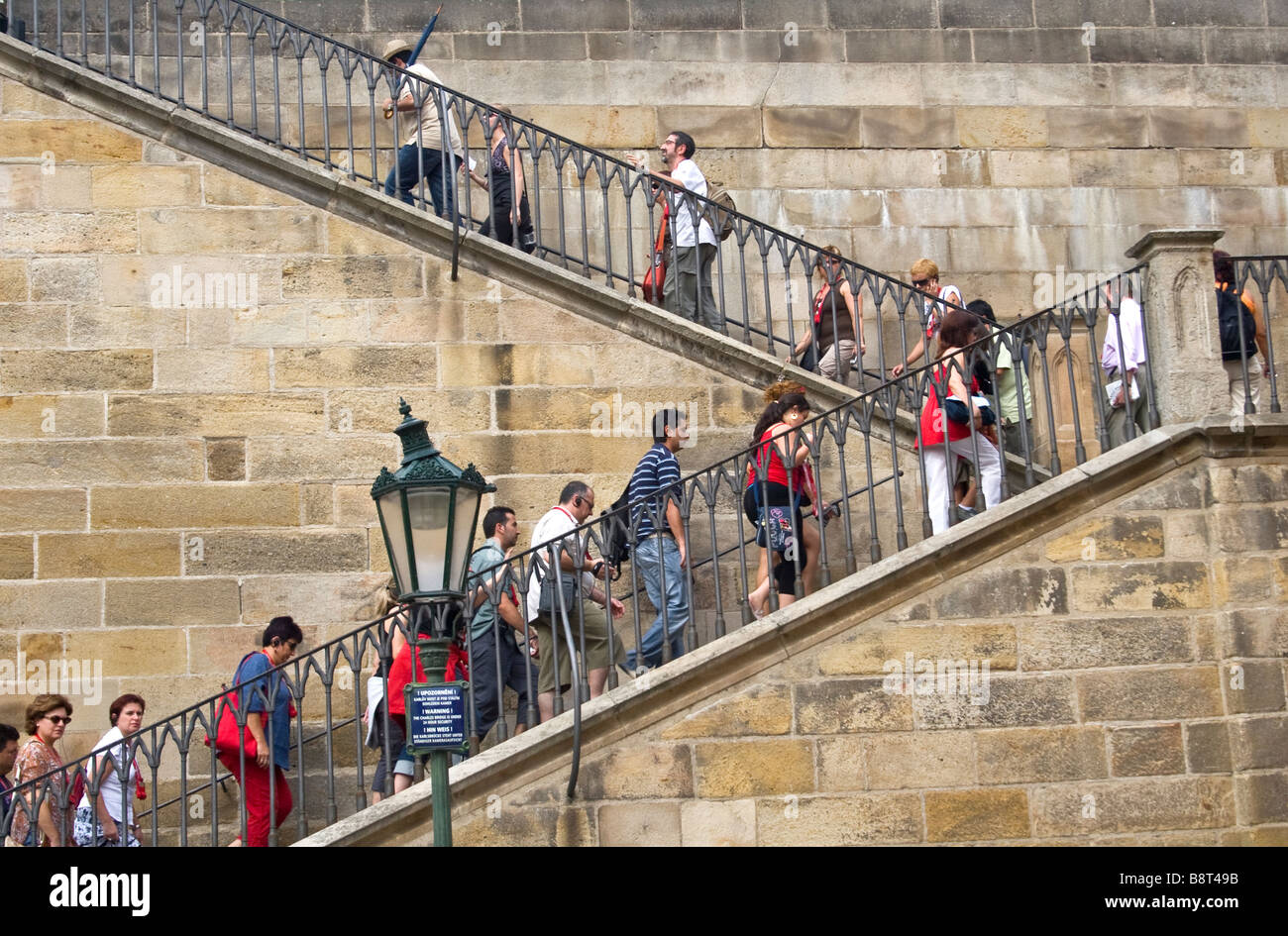 Charles Bridge passi, Praga Foto Stock
