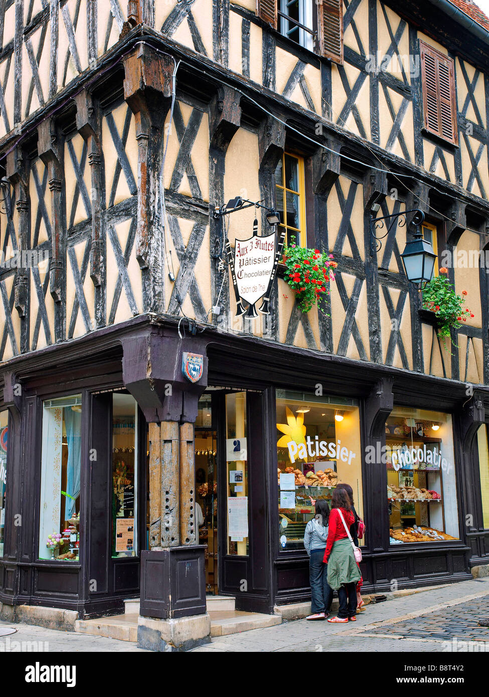La città vecchia a Bourges, Francia. Foto Stock