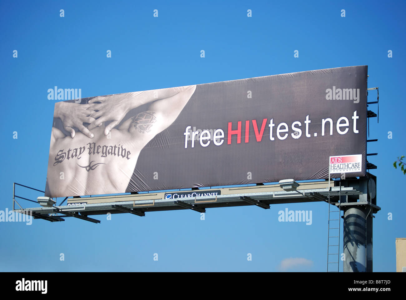 Il test HIV cartellone pubblicitario, Hollywood Boulevard, Hollywood, Los Angeles, California, Stati Uniti d'America Foto Stock