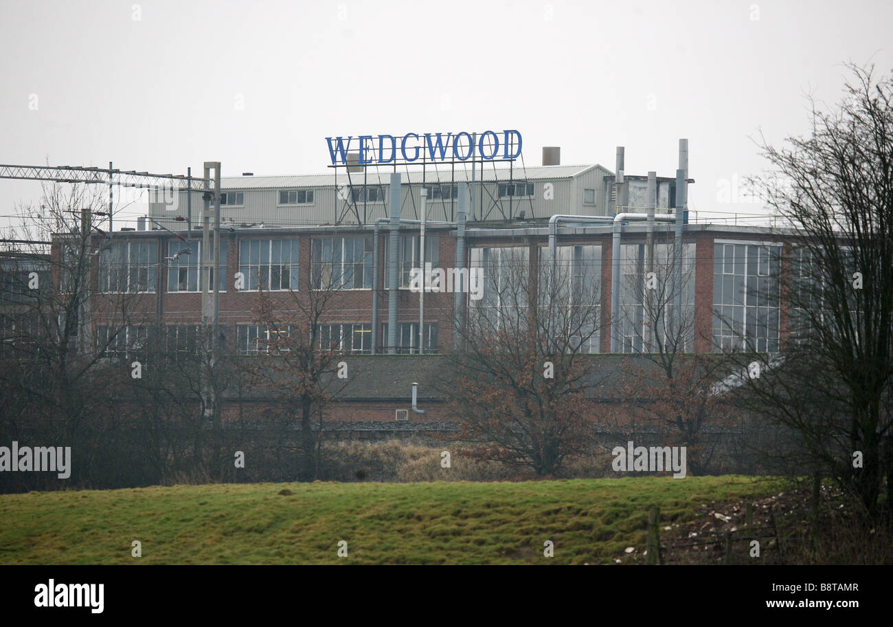 Segno a Wedgwood Pottery Factory società sede uffici principali Barlaston Foto Stock