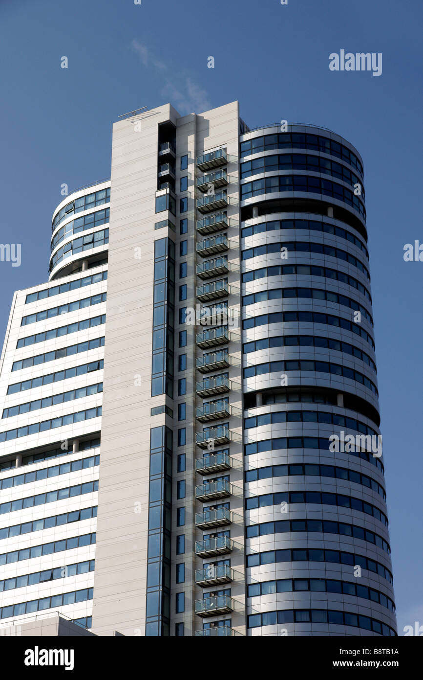 Bridgewater luogo di un edificio di nuova costruzione a torre sulla zona lungomare, Leeds, West Yorkshire, Regno Unito (c) Marc Jackson Fotografia Foto Stock