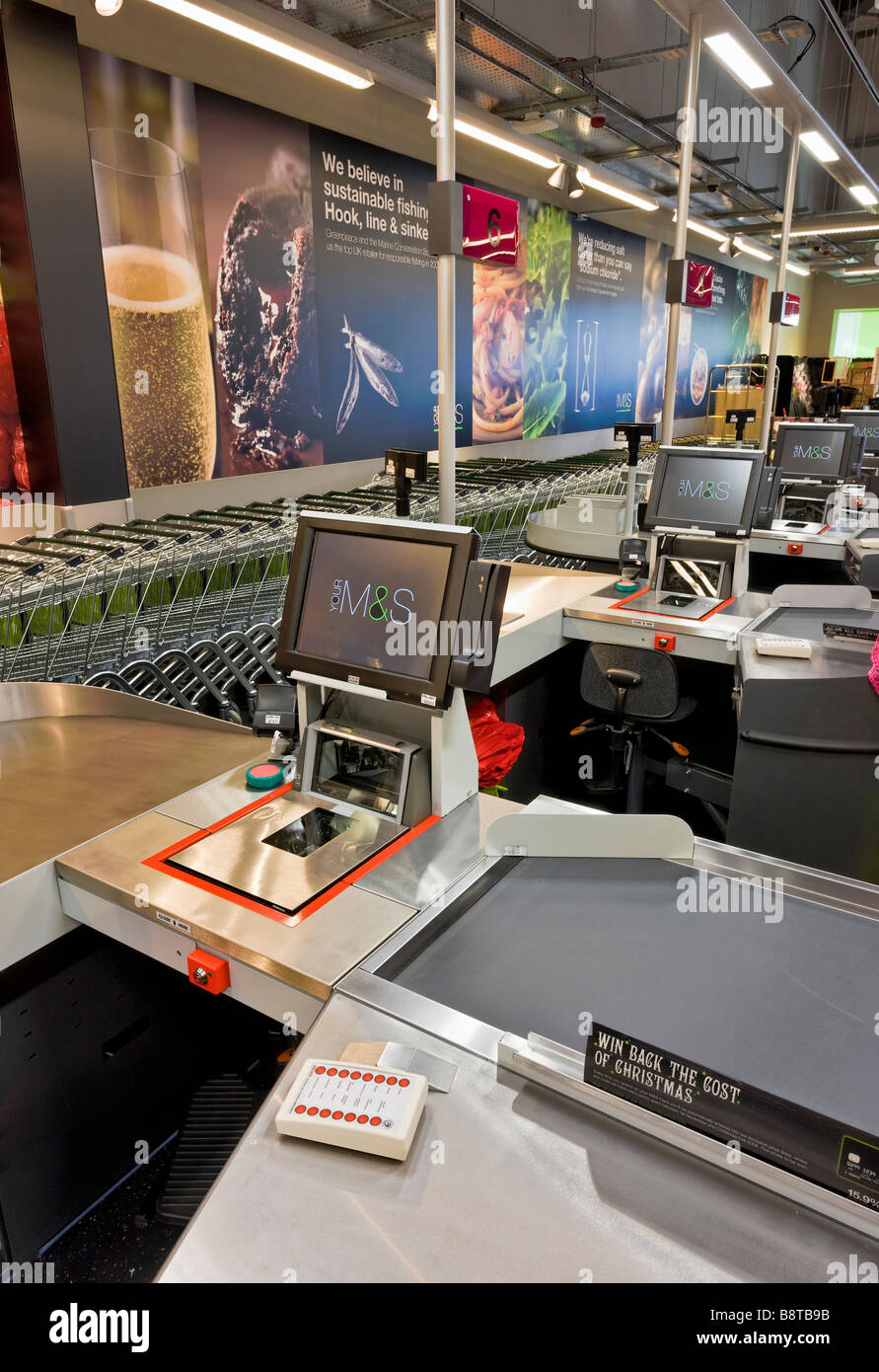 Supermercato check out counter Foto Stock