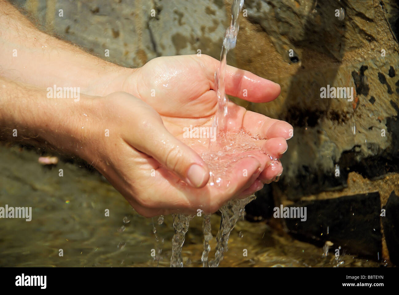 Hände waschen lavaggio delle mani 08 Foto Stock