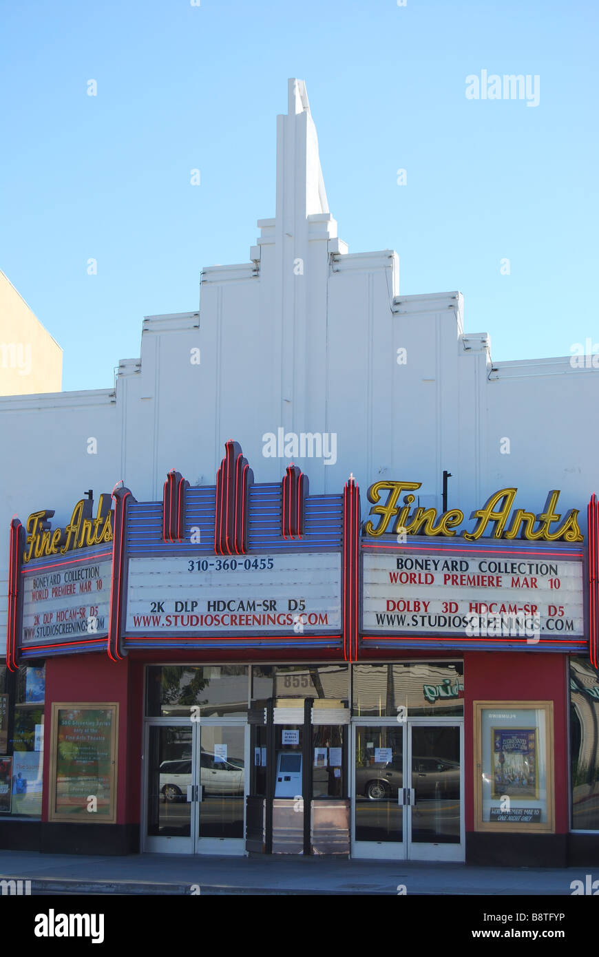 Belle arti Art Deco Cinema frontage, Hollywood, Los Angeles, California, Stati Uniti d'America Foto Stock