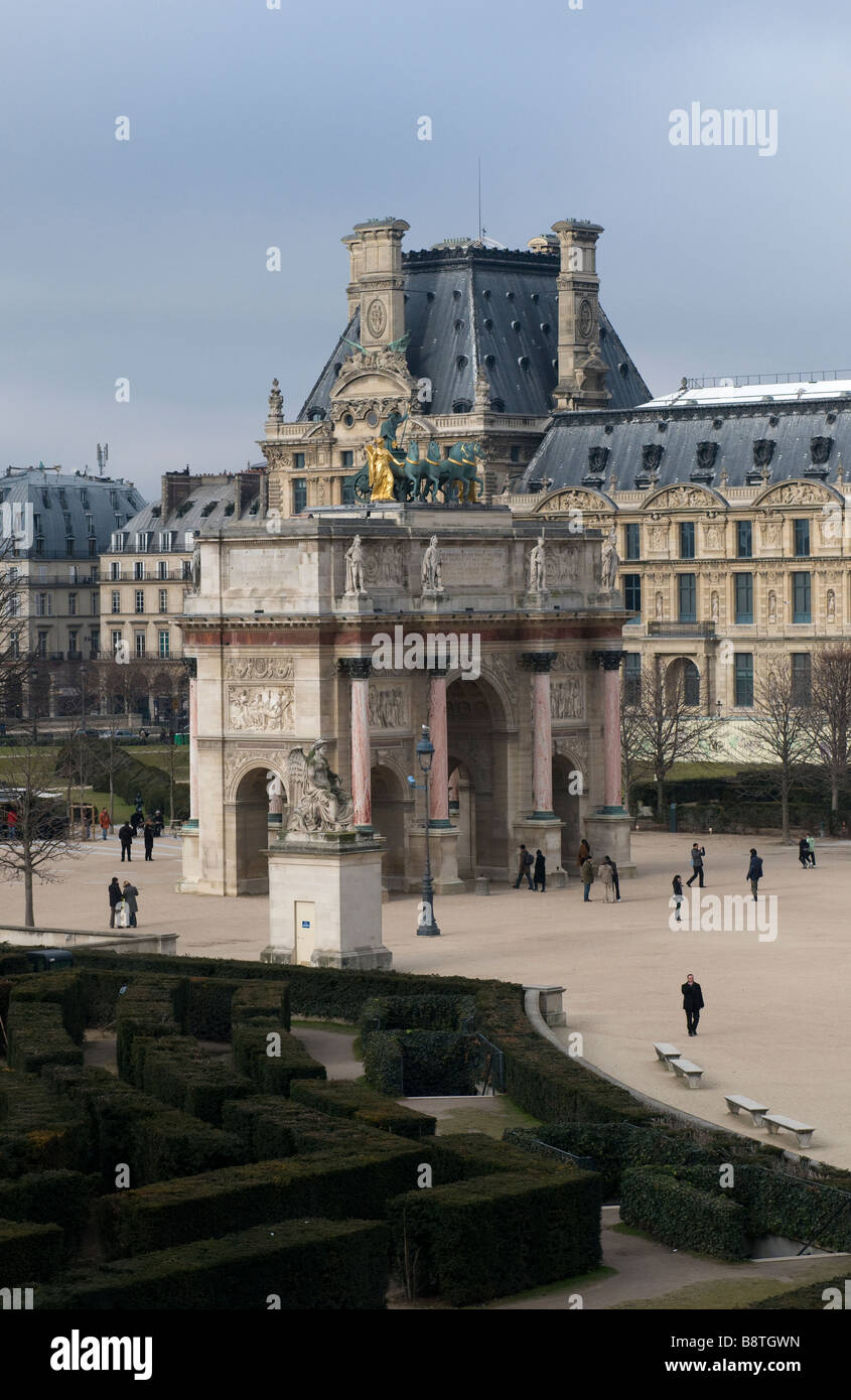 Arc de triomphe du Carrousel a Parigi, Francia Foto Stock