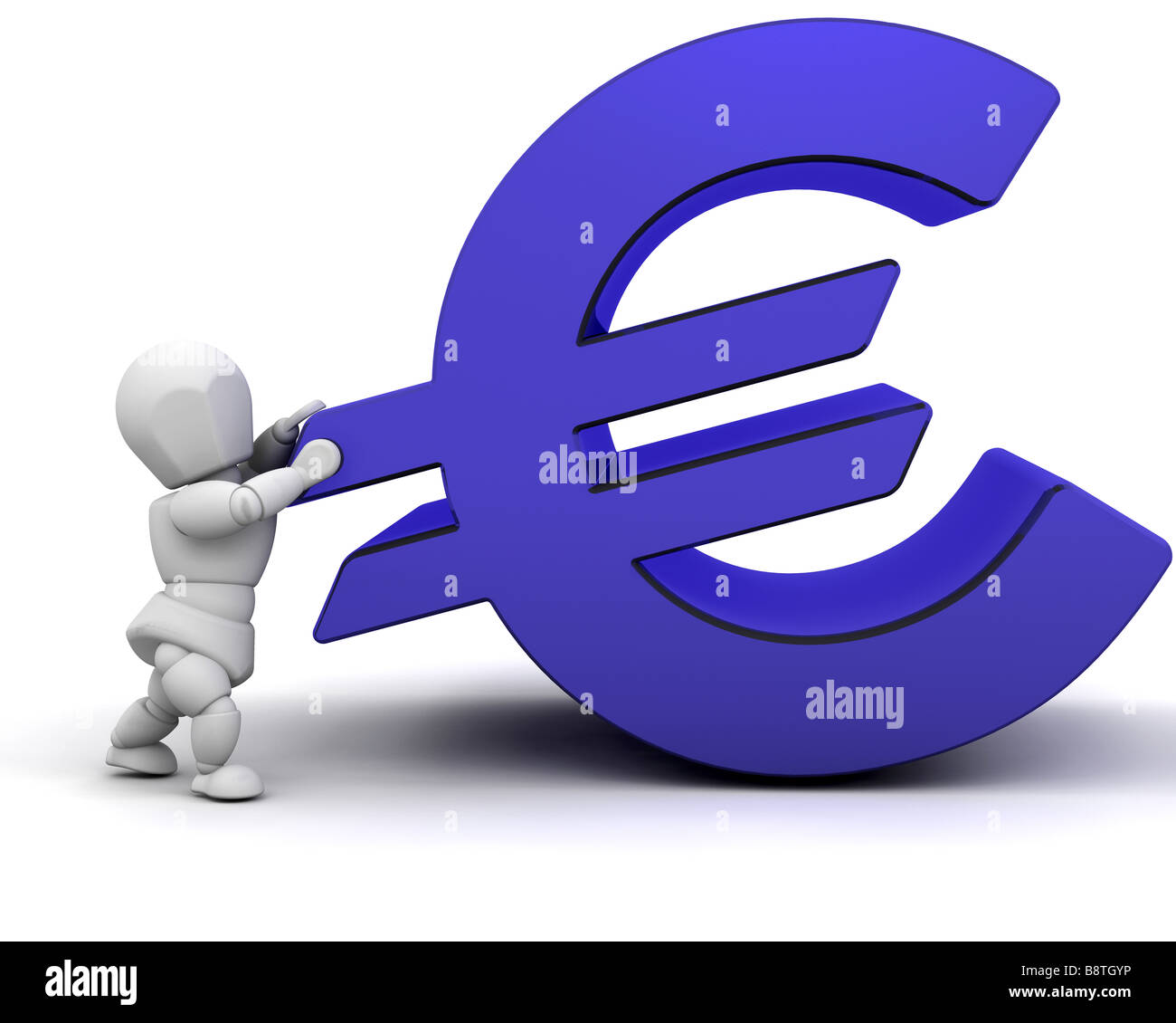 Qualcuno tenendo in mano un cartello in Euro Foto Stock