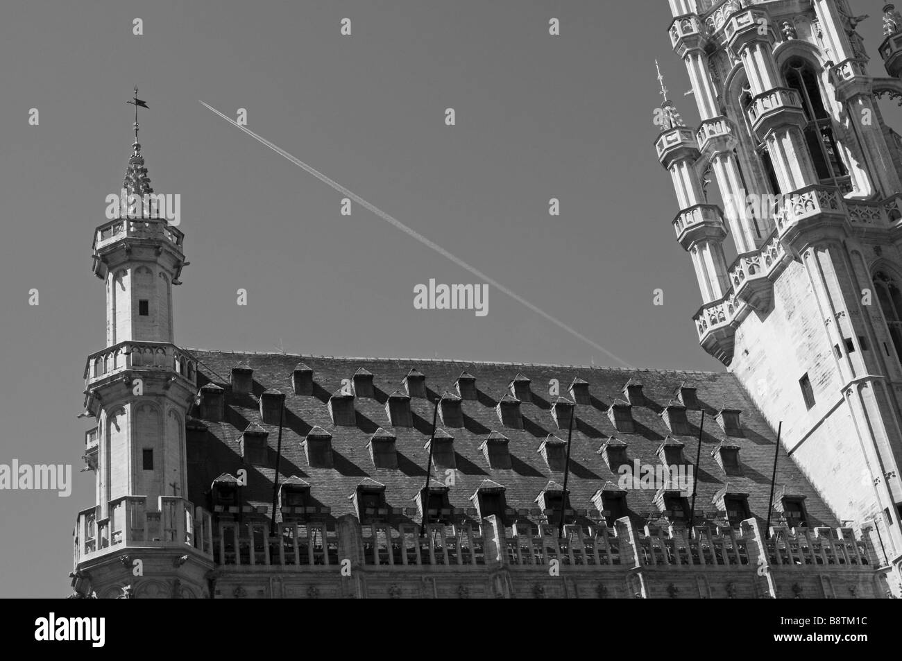 Il tetto del Palazzo Comunale, Grand Place Brussels, Bruxelles, Belgio, Europa Foto Stock