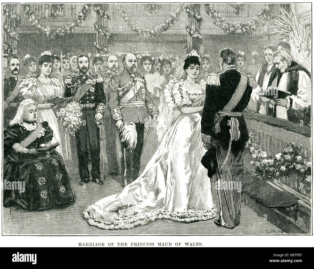 Il matrimonio della Principessa maud del Galles Maud del Galles (Maud Charlotte Maria Victoria; 26 Novembre 1869 - 20 novembre 1938) era Que Foto Stock