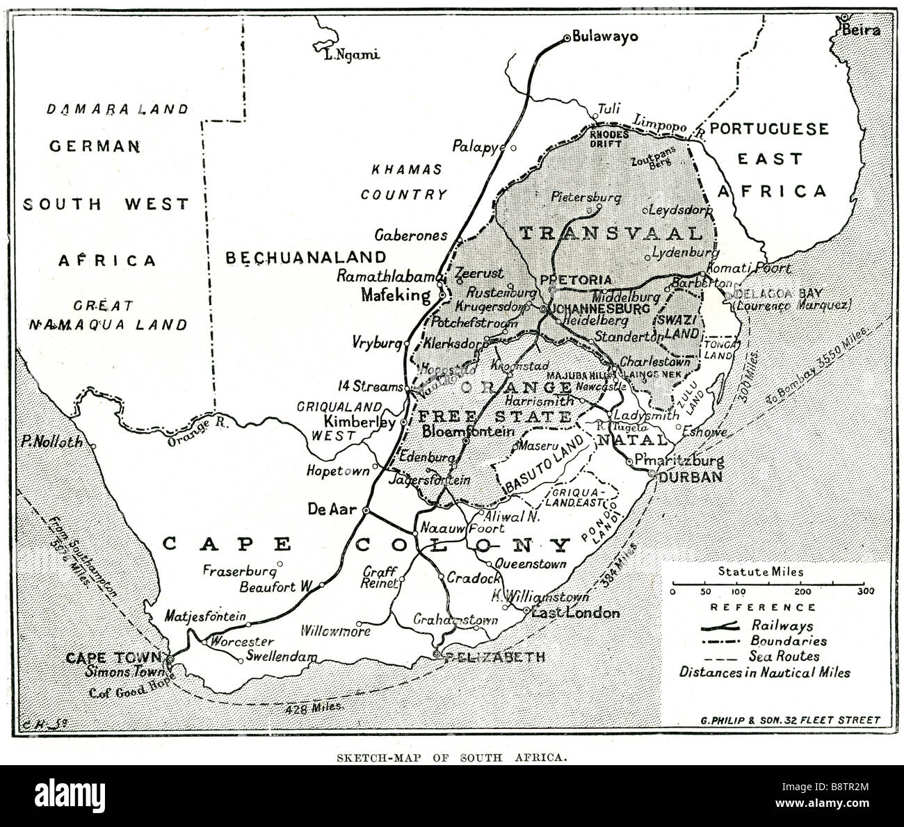 Schizzo di sud africa la Repubblica del Sud Africa, anche noto con altri nomi ufficiali, è un paese situato a souther Foto Stock