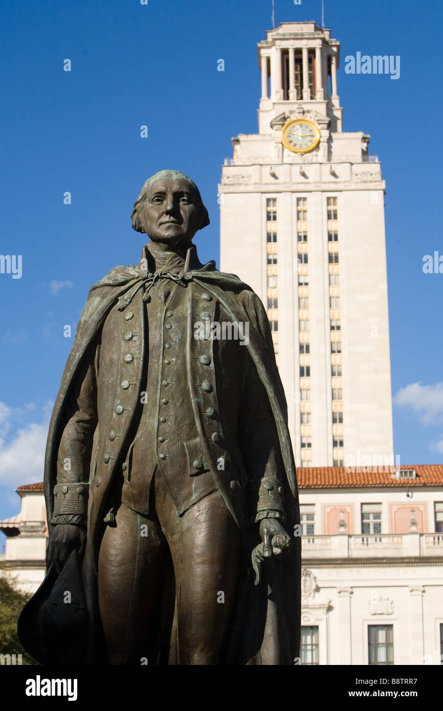 George Washington statua presso la University of Texas di Austin Foto Stock