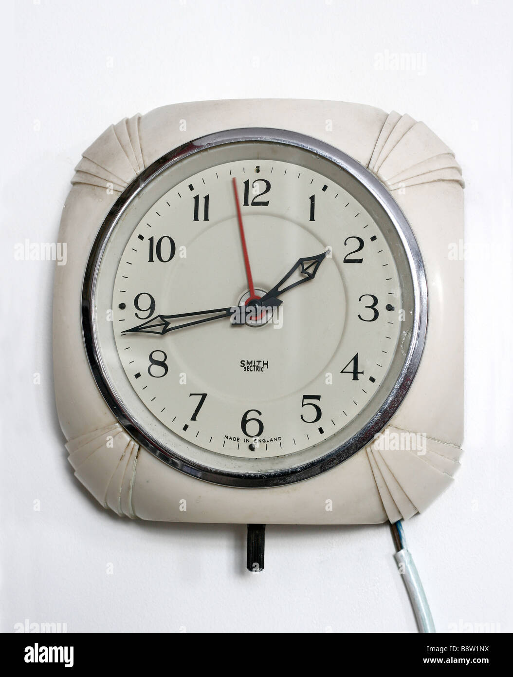 Deco bianco orologio vintage Foto Stock