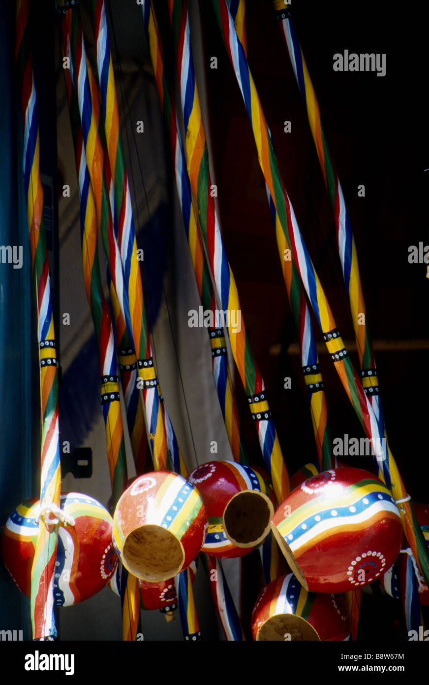 Berimbau strumento è utilizzato da musicisti di Capoeira Foto Stock