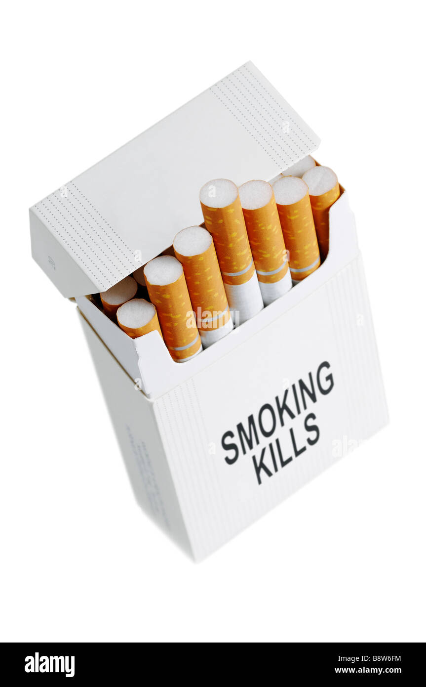 Pacchetto di sigarette tagliata Foto Stock