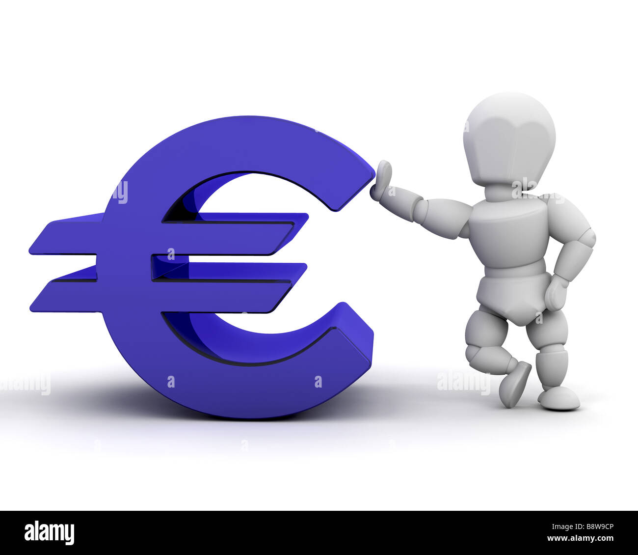 3D render di qualcuno con il simbolo dell'Euro Foto Stock