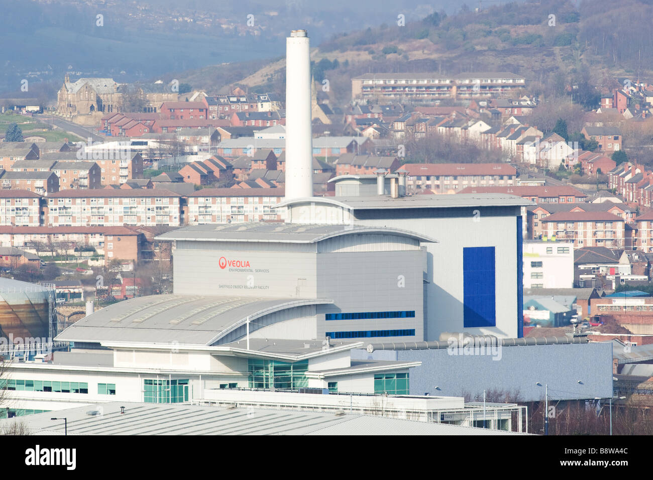 Sheffield inceneritore di rifiuti che tratta Sheffield di rifiuti domestici e fornisce calore per il distretto locale schema di riscaldamento Foto Stock