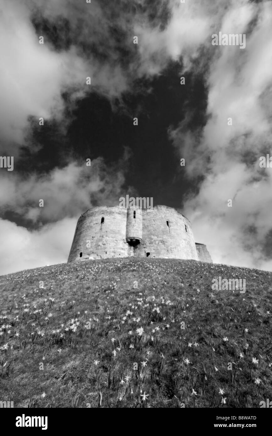 Cliffords Tower, York, Inghilterra Foto Stock