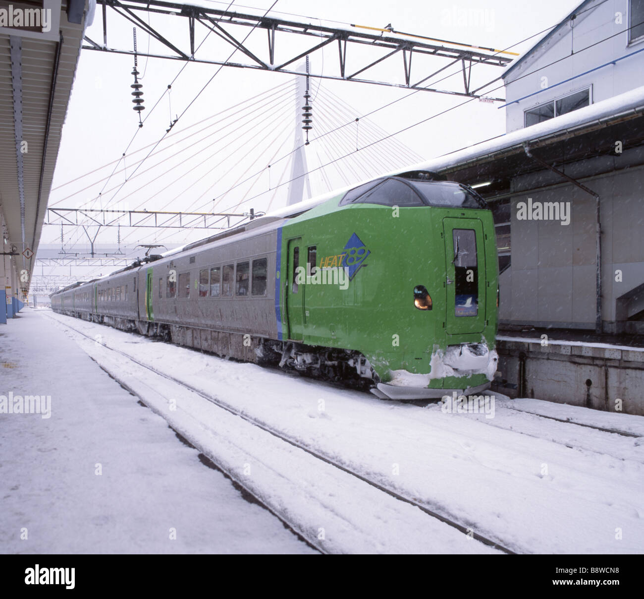 798 Super Hakucho treno espresso limitato da Hachinohe ad Aomori ad Hakodate, Hokkaido Foto Stock
