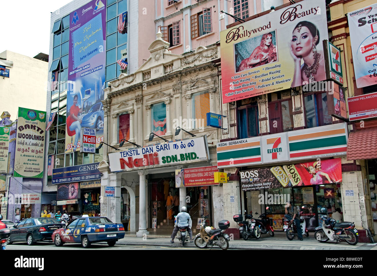 Jalan Masjid India e Jalam Tuanku Abdul Rahman musulmani indiani quartiere arabo di Kuala Lumpur in Malesia Foto Stock