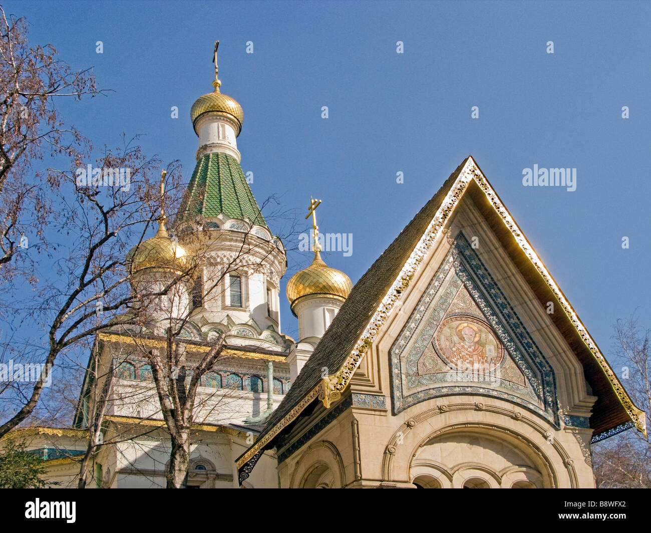 Chiesa russa di San Nikolai in Sofia Bulgaria Foto Stock