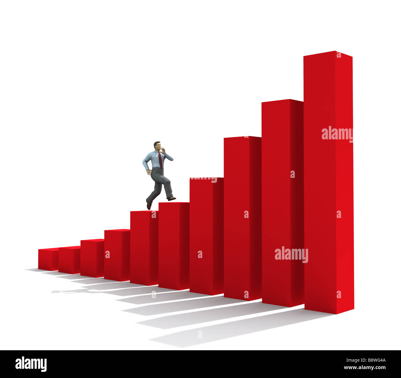 Imprenditore esegui fino sul grafico Foto Stock
