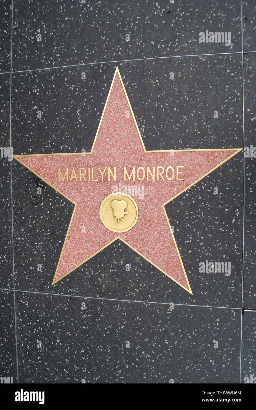 Marilyn Monroe star, Hollywood Walk of Fame, Hollywood Boulevard, Hollywood, Los Angeles, California, Stati Uniti d'America Foto Stock