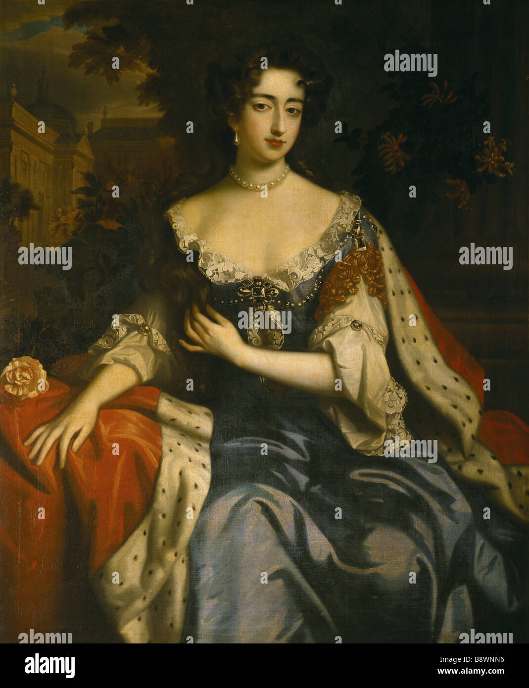 Maria II, moglie di Guglielmo III William Wissing 1653 1687 ritratto di una giovane donna di Dyrham Park dimensioni 50 x 40 Foto Stock