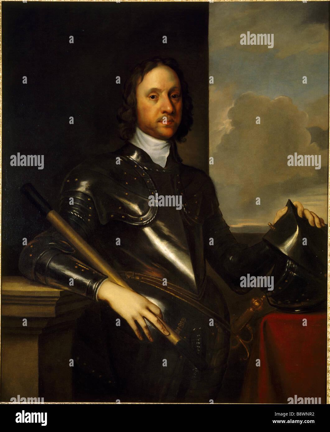 Ritratto di Oliver Cromwell dopo Robert Walker al Castello di Dunster morto nel 1658 Foto Stock