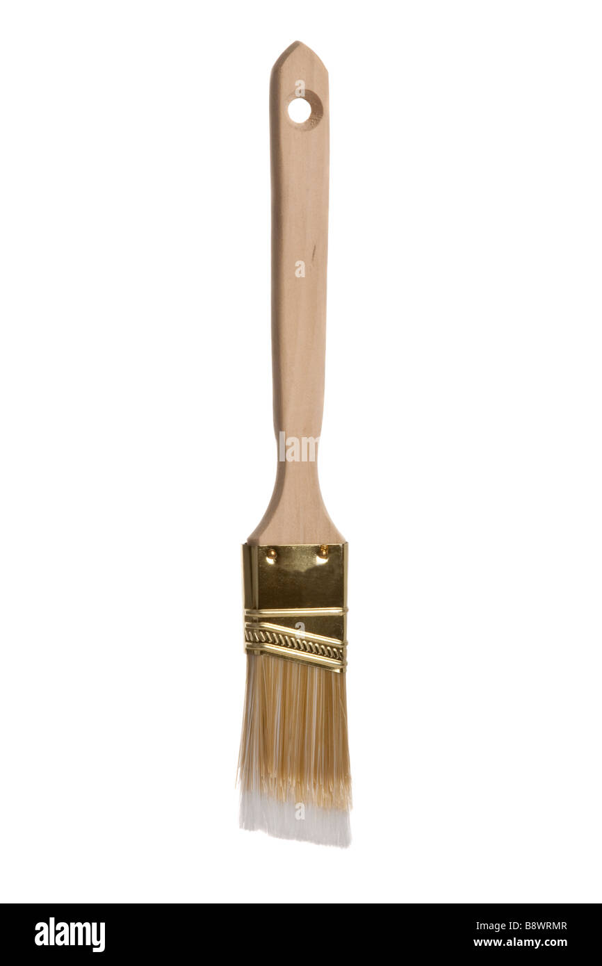 Pennello realizzato in legno con puntale in metallo -2 Foto Stock