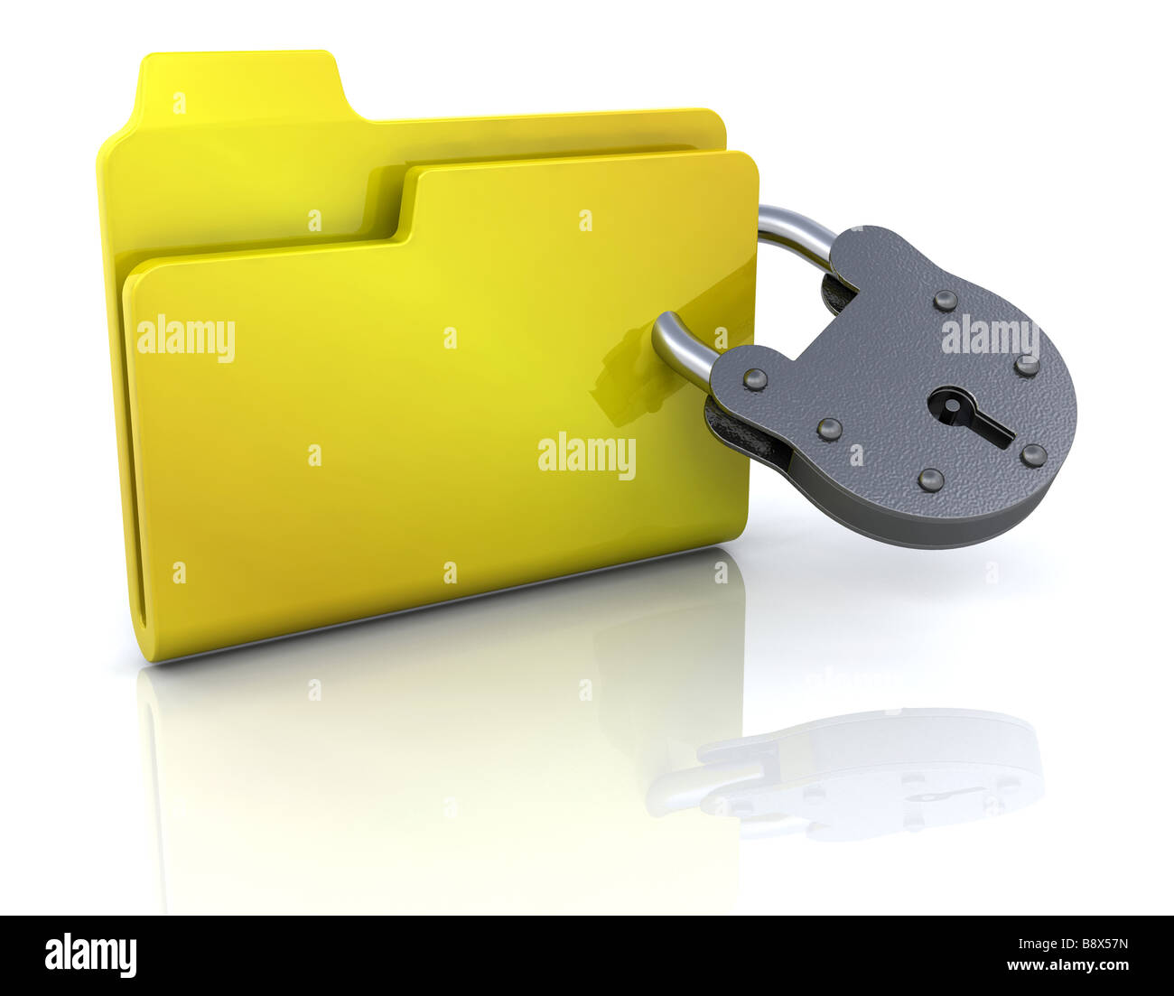 Icona del computer per la cartella protetta Foto Stock