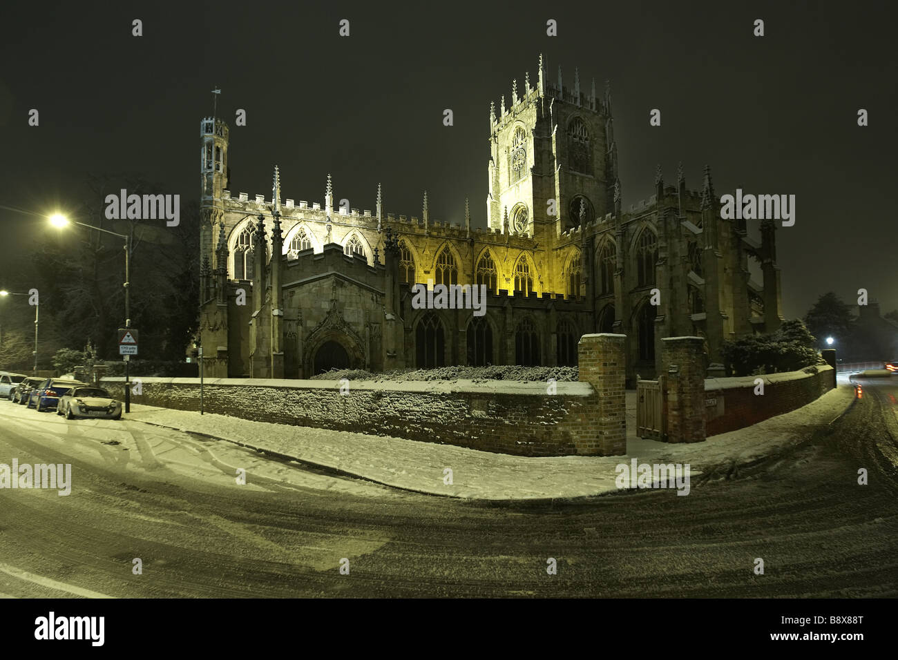 Chiesa di Santa Maria, North Bar interno, tappezzate in snow Beverley, East Riding of Yorkshire, Regno Unito Foto Stock