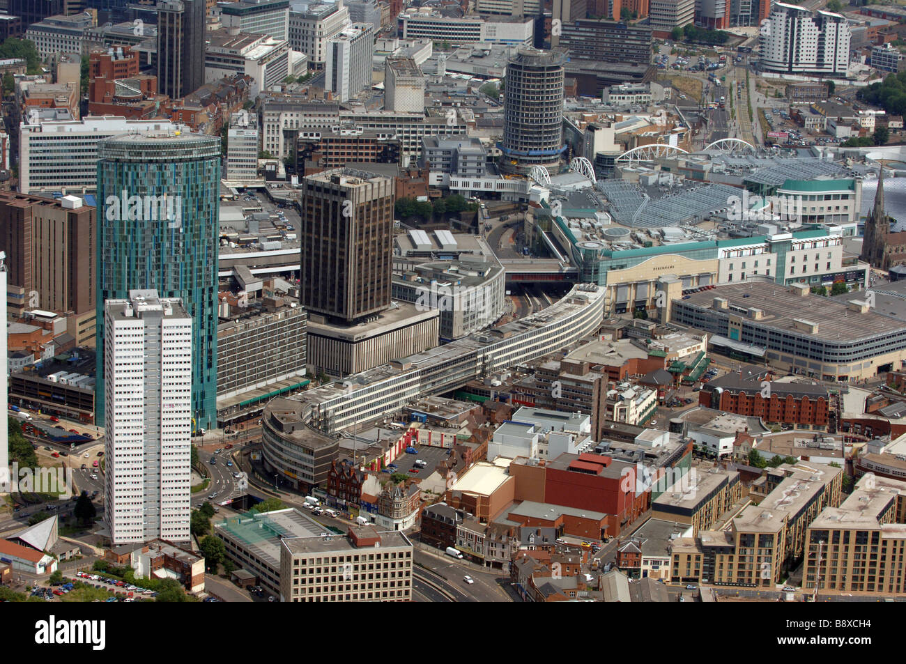 Vista aerea del centro cittadino di Birmingham Inghilterra Uk West Midlands Foto Stock