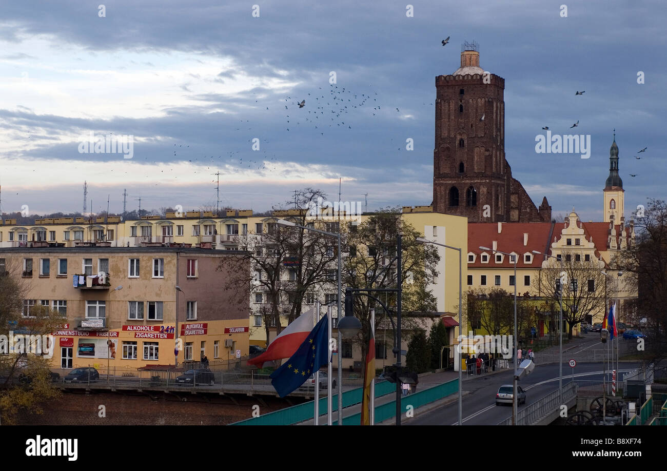 Valico di frontiera a Guben, Germania Foto Stock