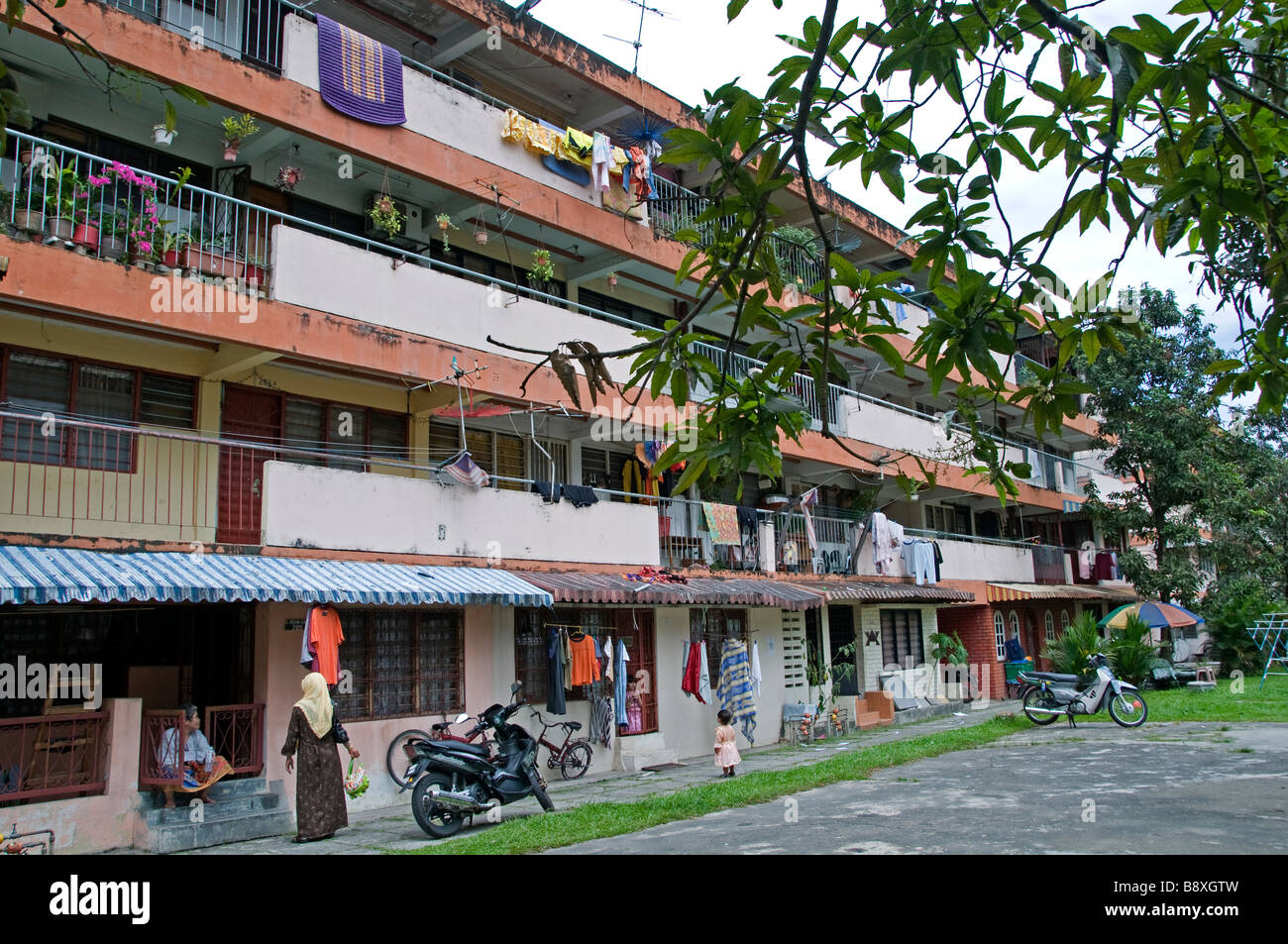 Il vecchio quartiere vicino Petronas Twin Towers Kuala Lumpur City Centre KLCC Jalam Ampang Malaysia Foto Stock