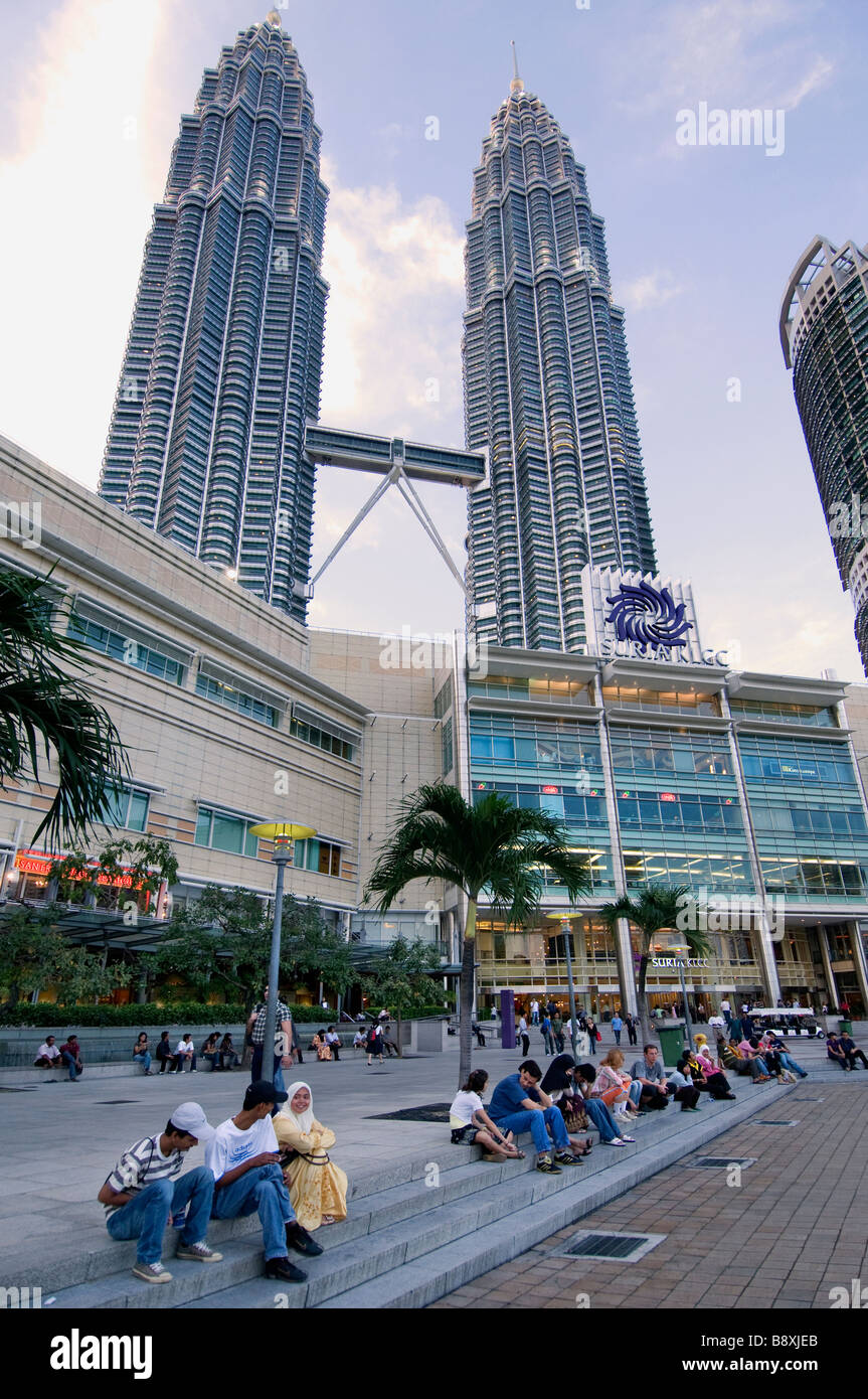 Malaysia Petronas Twin Towers Malesia Kuala Lumpur City Centre KLCC Jalam Ampang Foto Stock