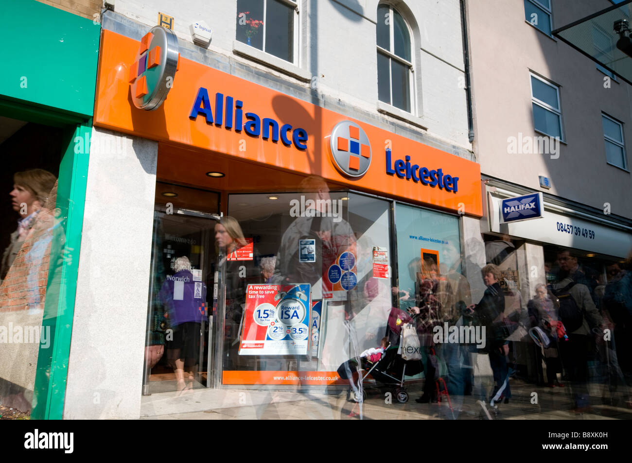 Alliance e Leicester High street Bank negozio di fronte Foto Stock