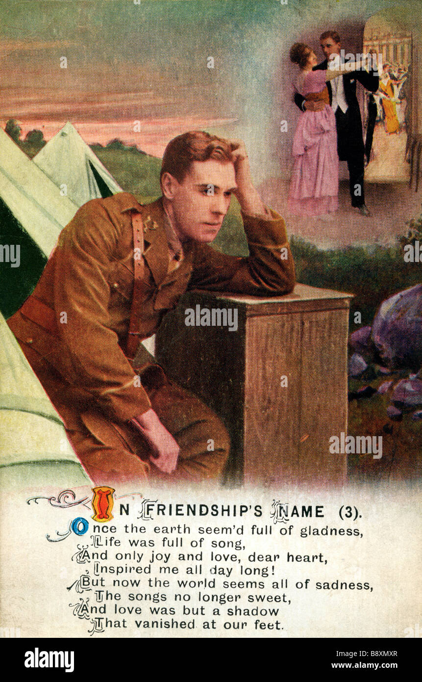 Originale della Prima Guerra Mondiale la cartolina Foto Stock