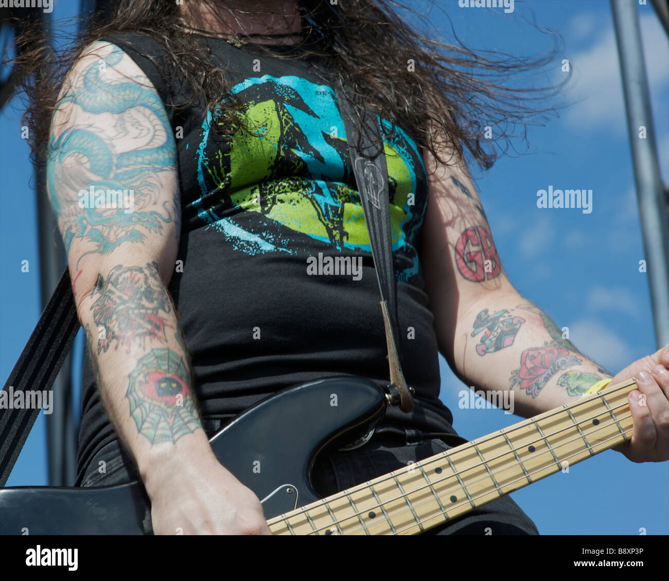 Nessuno più nero del bassista Paul Delaney Foto Stock
