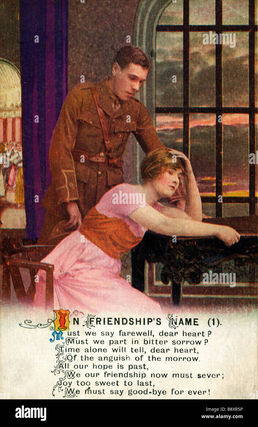 Originale della Prima Guerra Mondiale la cartolina Foto Stock