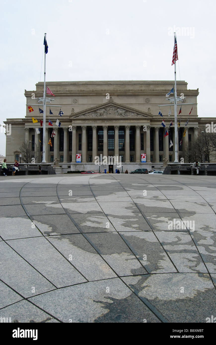 Archivi nazionali degli Stati Uniti d'America visto dalla Marina degli Stati Uniti di Memorial a Washington DC Foto Stock