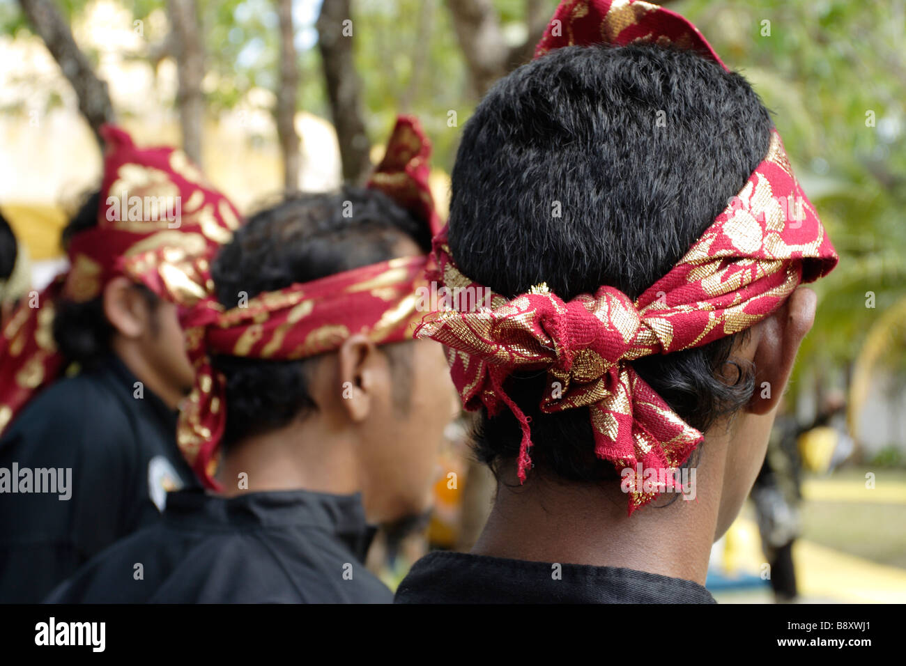 Close up di silat testa ingranaggio. Silat è un arte malese di autodifesa. Foto Stock