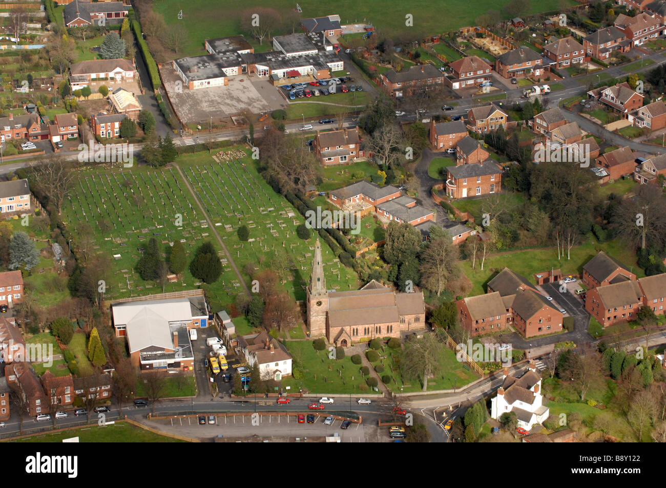 Vista aerea del Wombourne South Staffordshire England Regno Unito Foto Stock