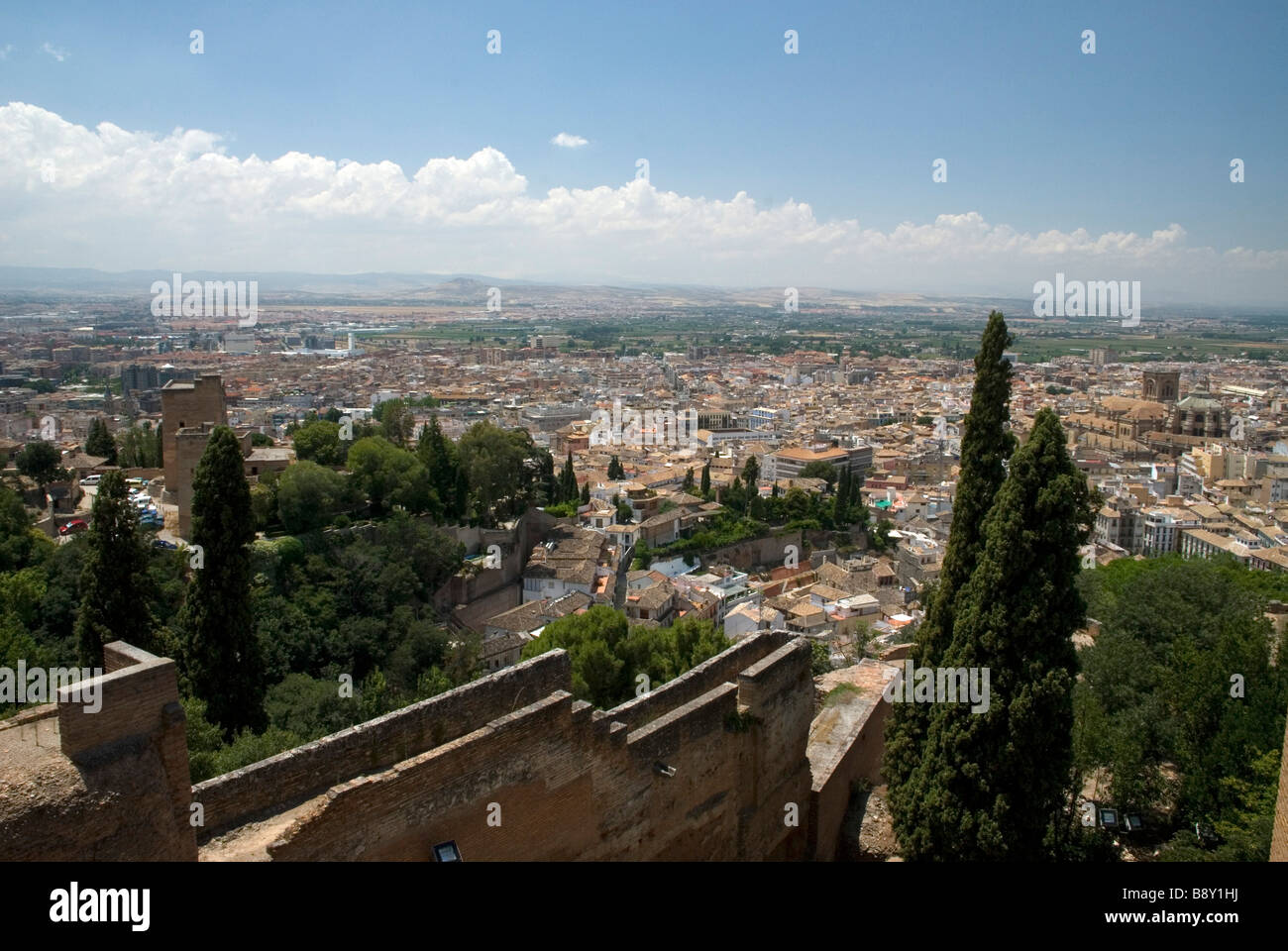 Vista aerea della città di Granada, Andalusia, Spagna Foto Stock
