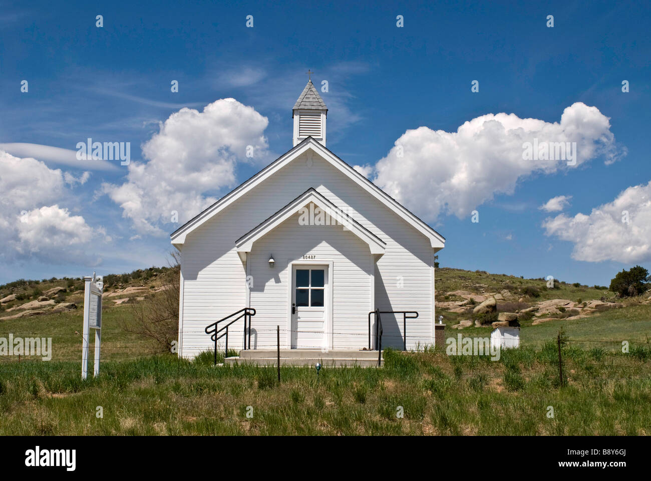 La facciata della chiesa, Colorado, STATI UNITI D'AMERICA Foto Stock