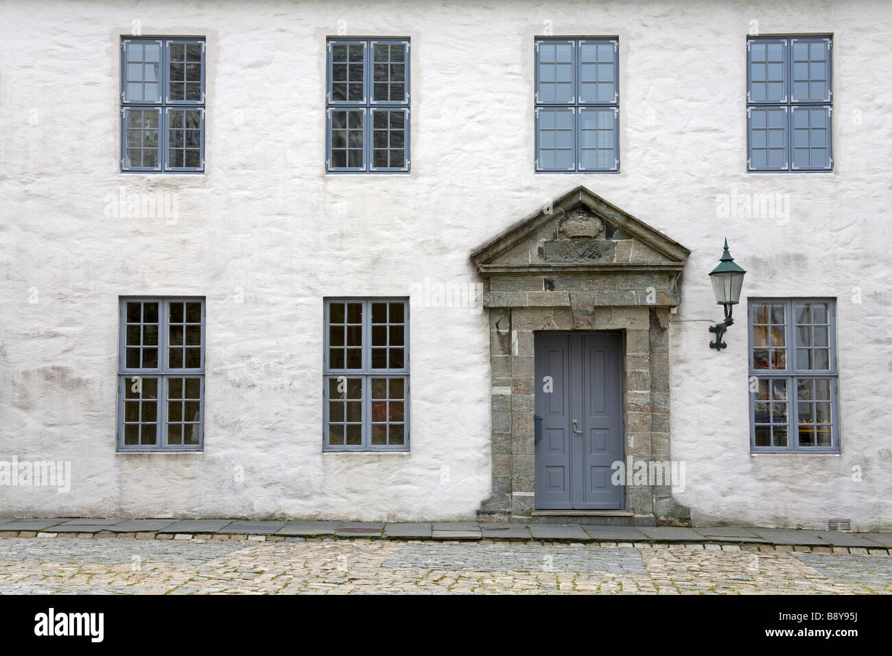 Porta chiusa di un castello, torre rosenkrantz, Bergenhus, Bergen Hordaland County, Norvegia Foto Stock