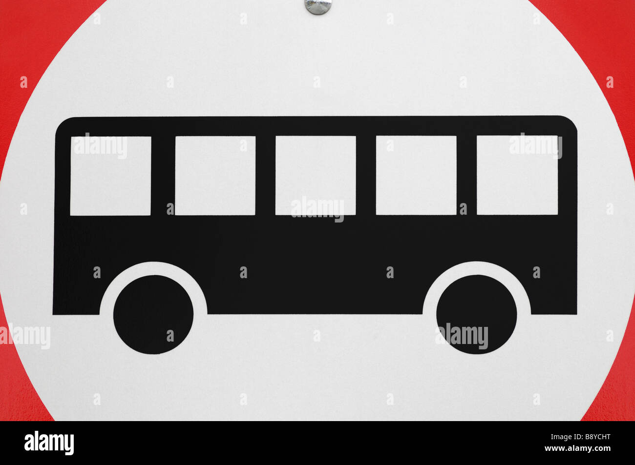 Autobus solo cartello stradale Foto Stock