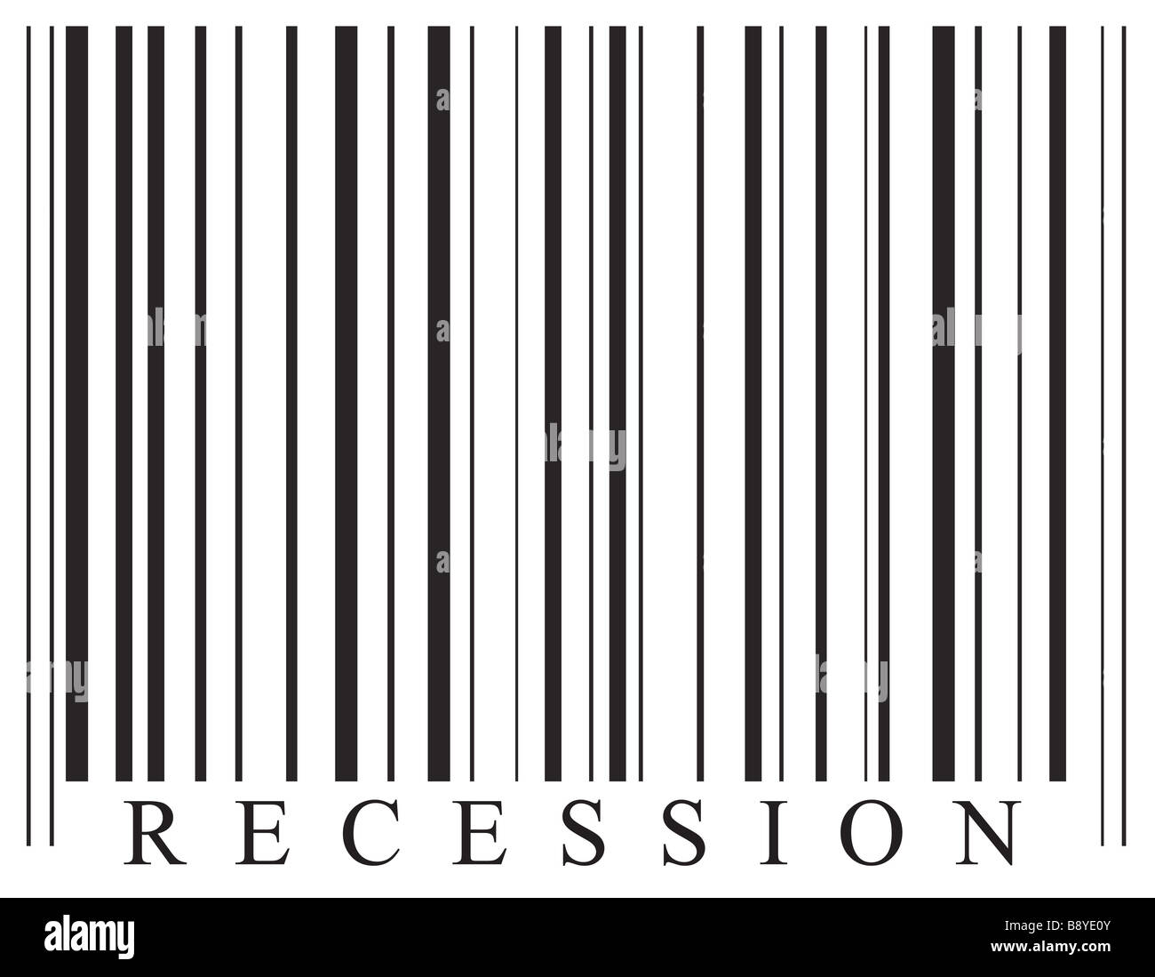 Codice a barre di recessione Foto Stock