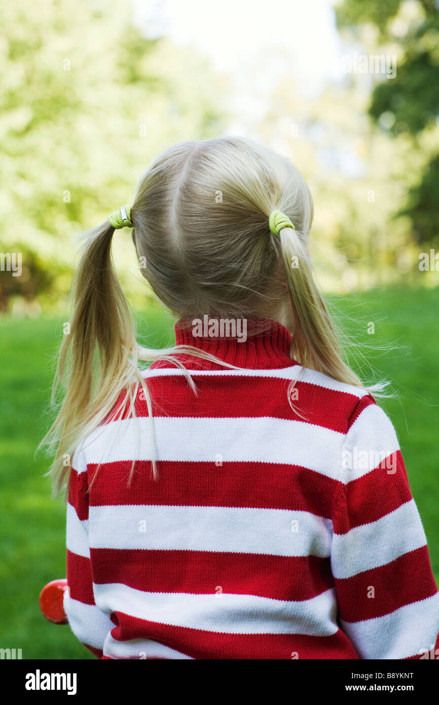 Una ragazza con un pony tails Svezia. Foto Stock
