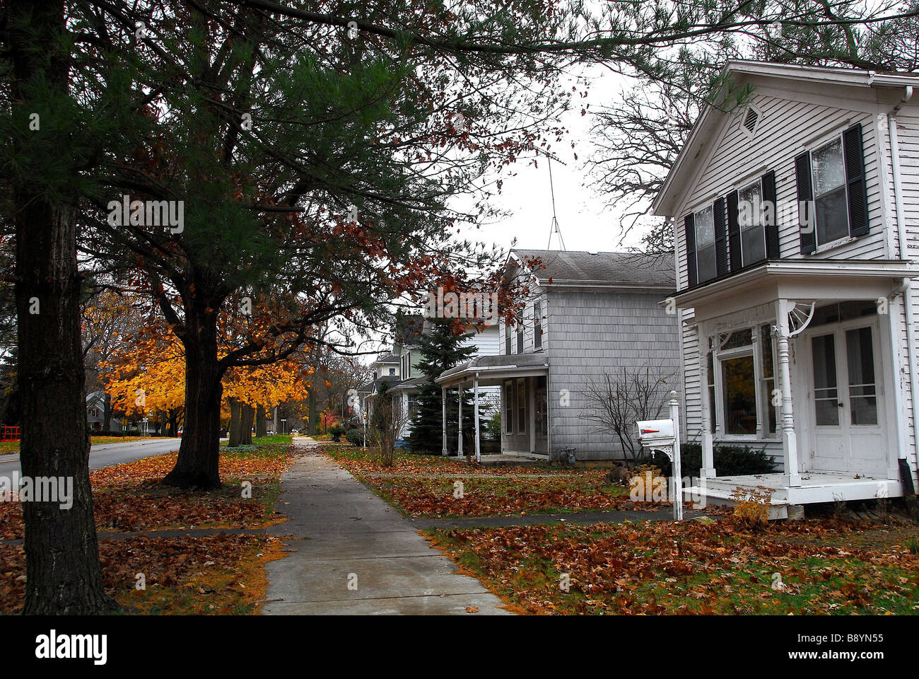 Tipica casa americana, Sheridan, Illinois, Stati Uniti d'America, America del Nord Foto Stock