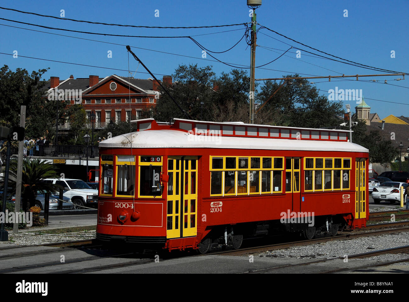 Il filobus, New Orleans, Louisiana, Stati Uniti d'America, America del Nord Foto Stock